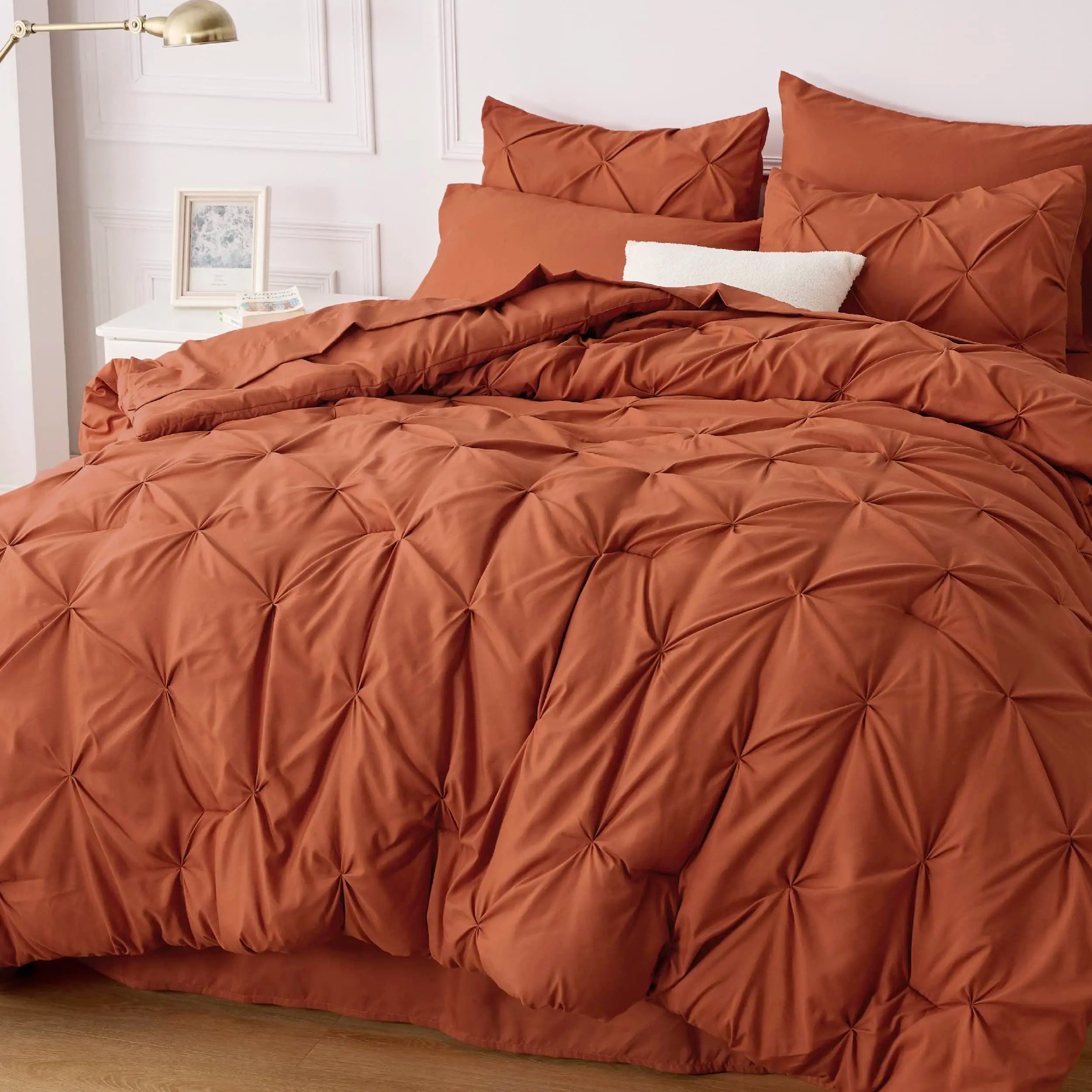 7PCS King Size Pintuck Comforter Set | Bedsure Cloud Soft Hotel Quality All Season Bedding