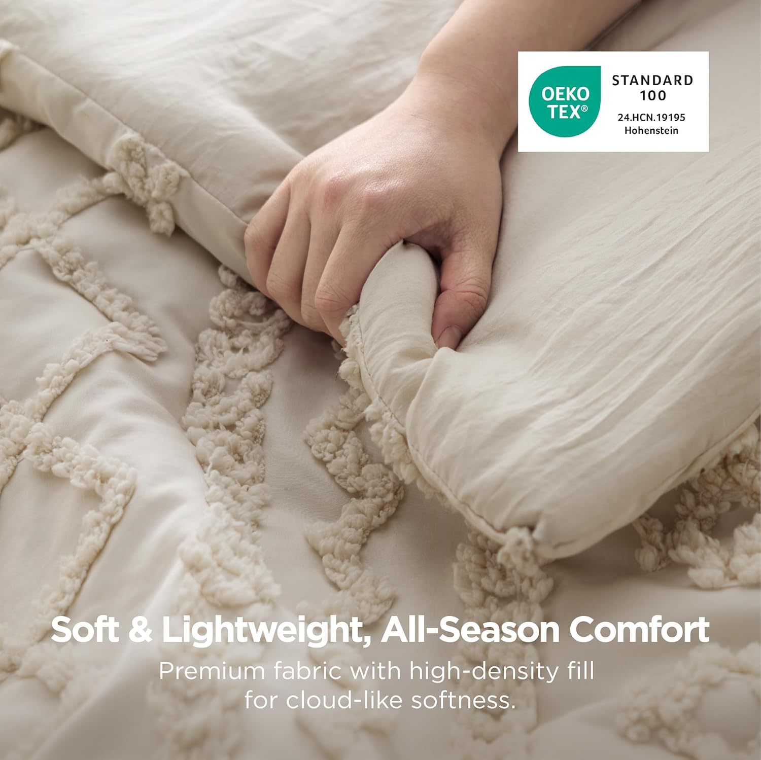 Boho Quilted 3-Piece Bedding Set with Pillow Shams