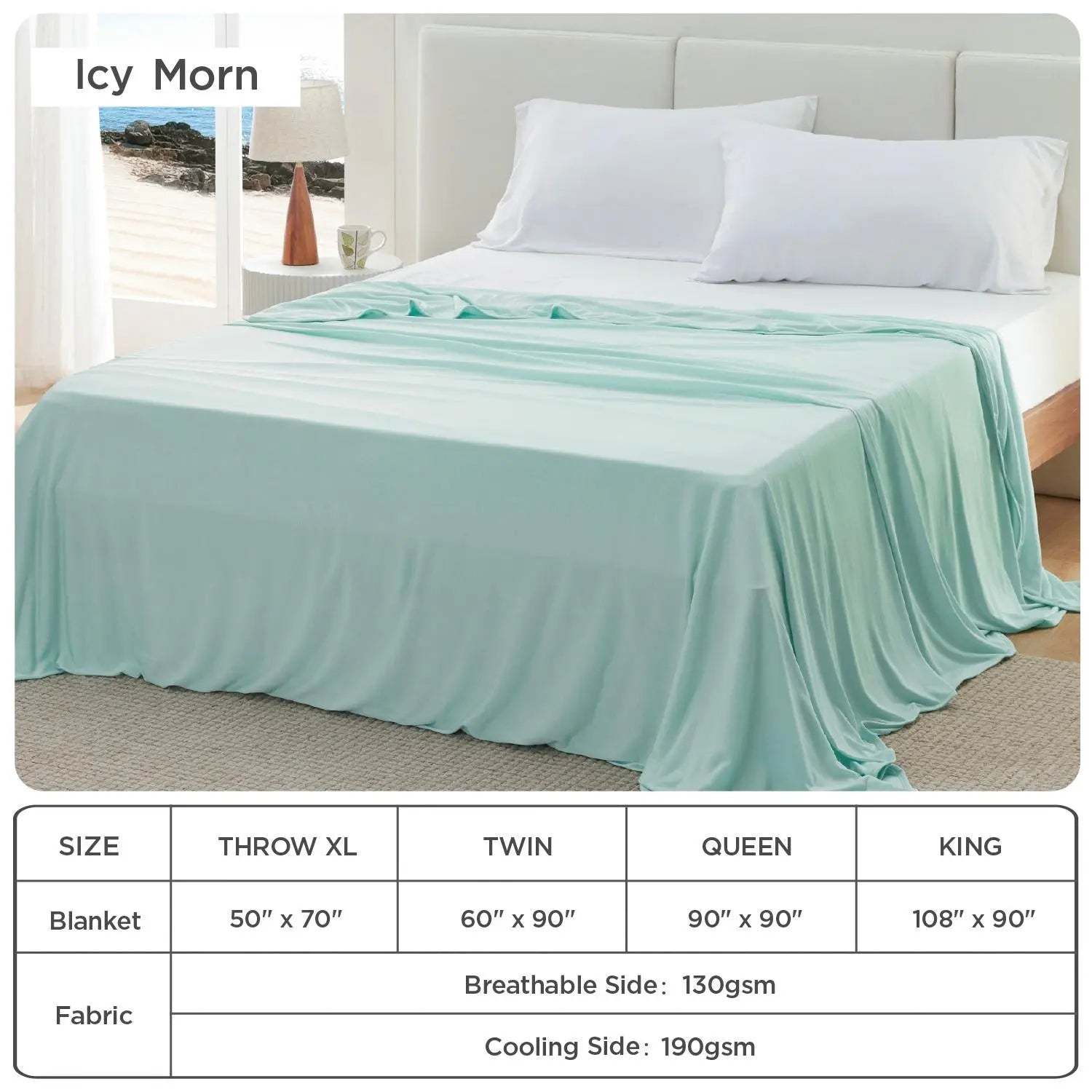 Cooling Blanket for Hot Sleepers- Lightweight Sheet,Breathable Oversized Reversible Design, Rayon Derived from Bamboo
